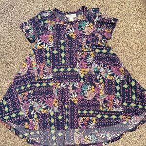 LuLaRoe Kids Dress with Floral and Geometric Patterns